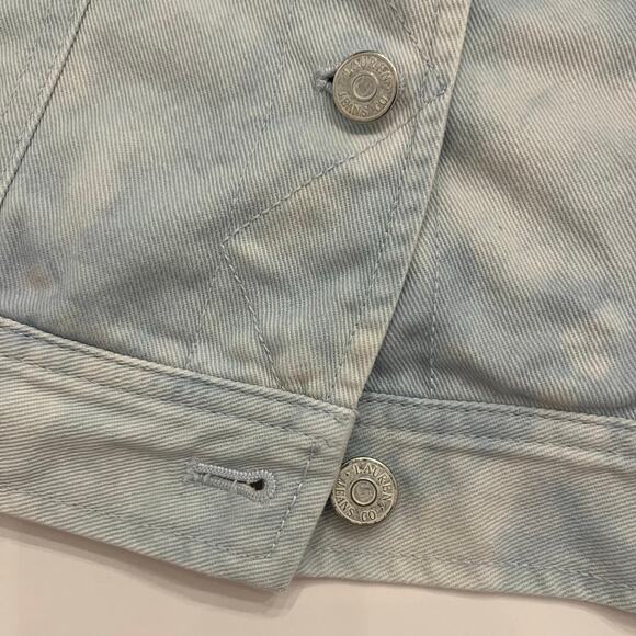Lauren Jeans Co Denim Jacket Tie Dye Women's Small Light Blue Ralph Lauren Crop - Picture 6 of 12